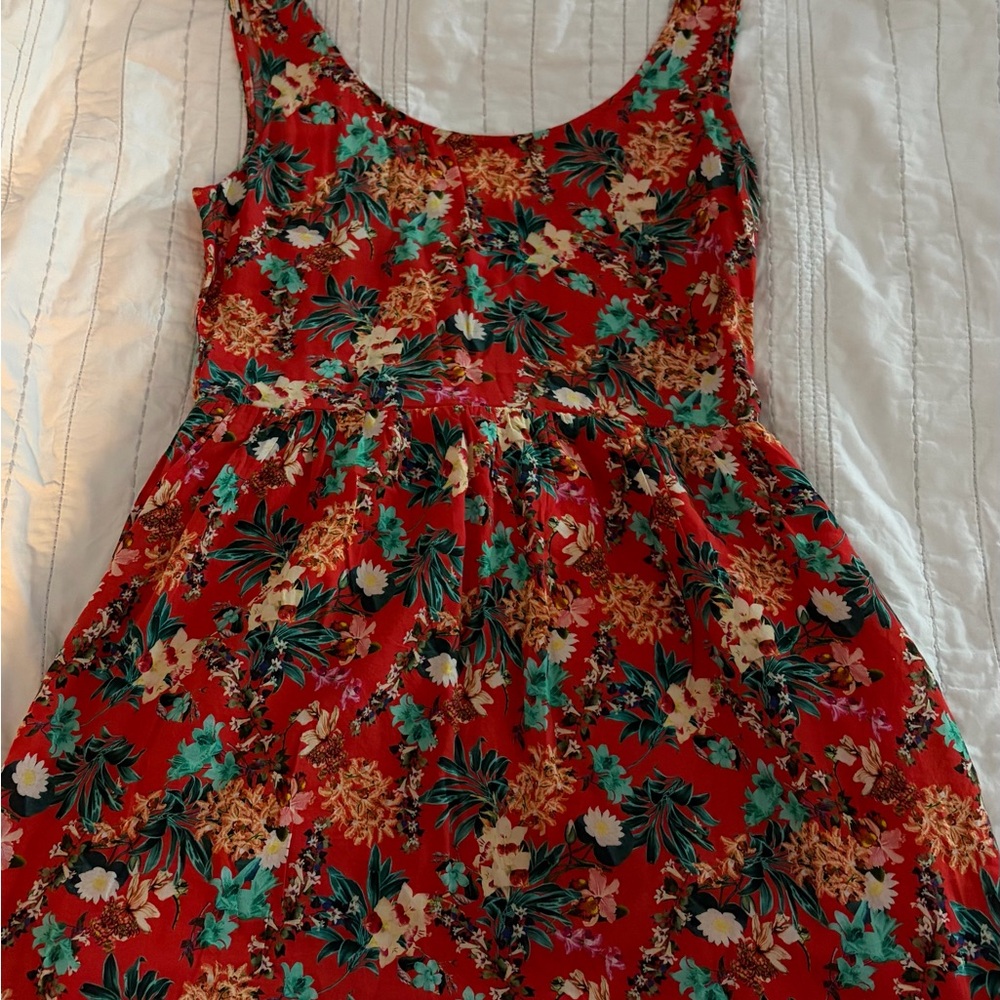 Mango Red Floral Dress